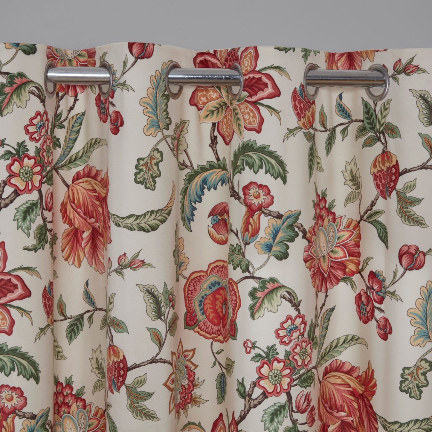 Linden Floral Multi Velvet Eyelet Curtains