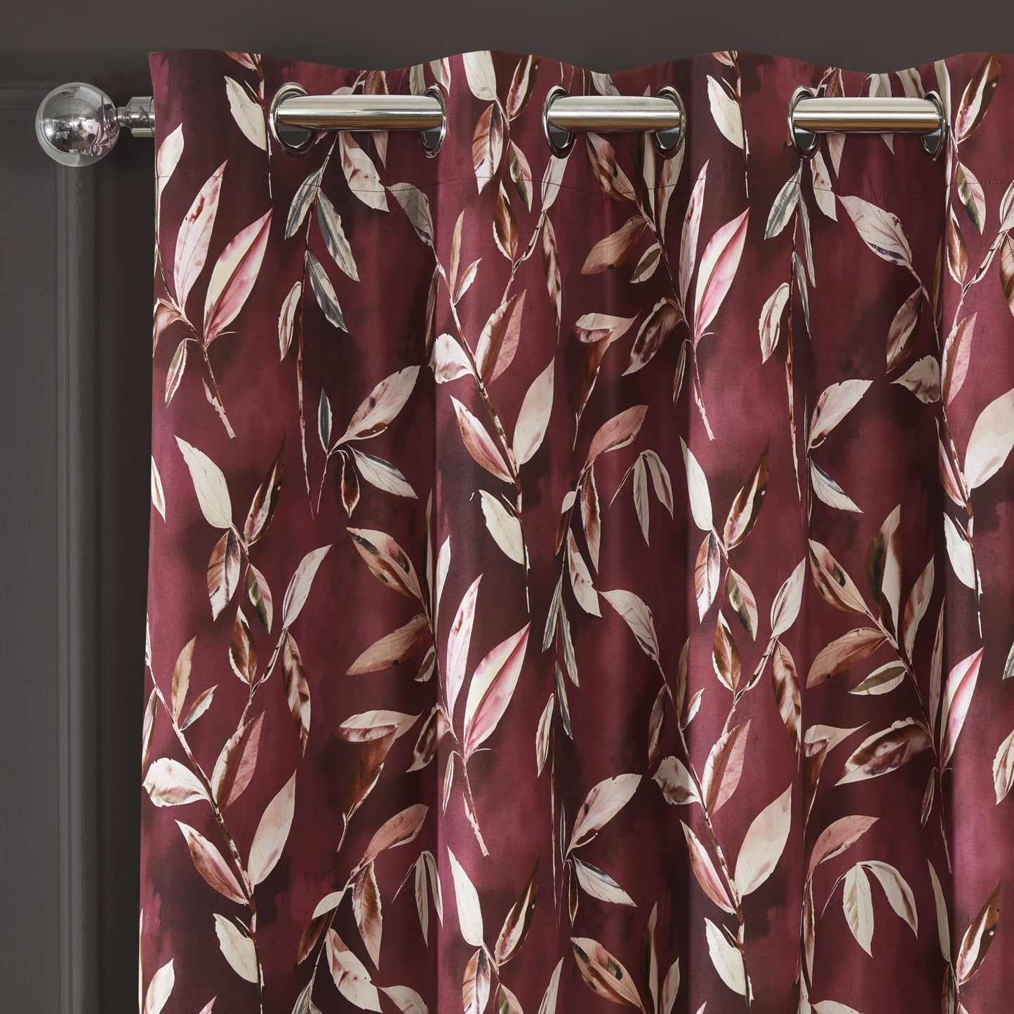 Madrid Wine Blackout Eyelet Curtains