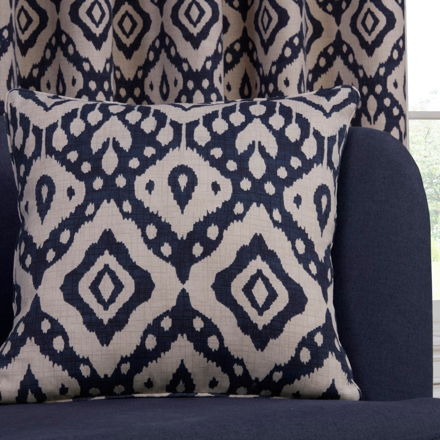 Marrakech Navy Blue Geometric Cushion Cover