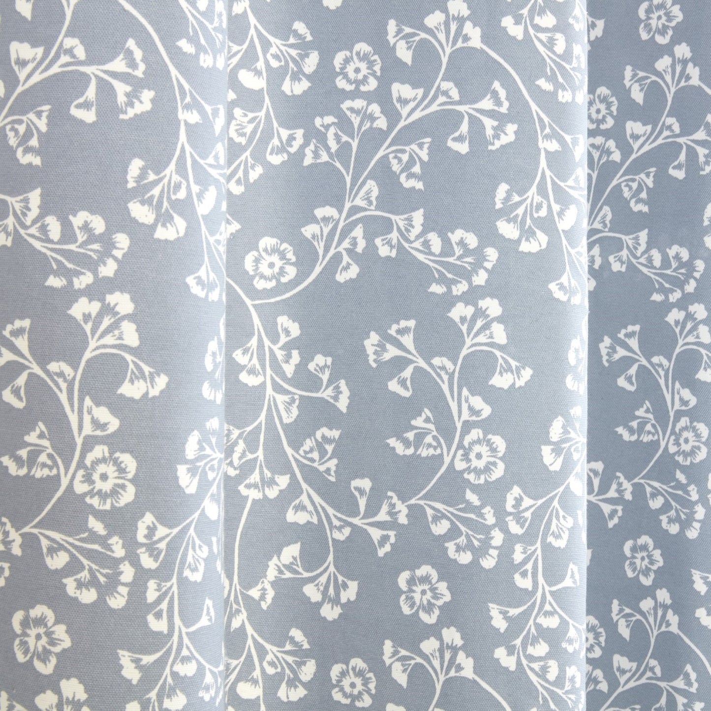 Sade Blue Floral Eyelet Curtains