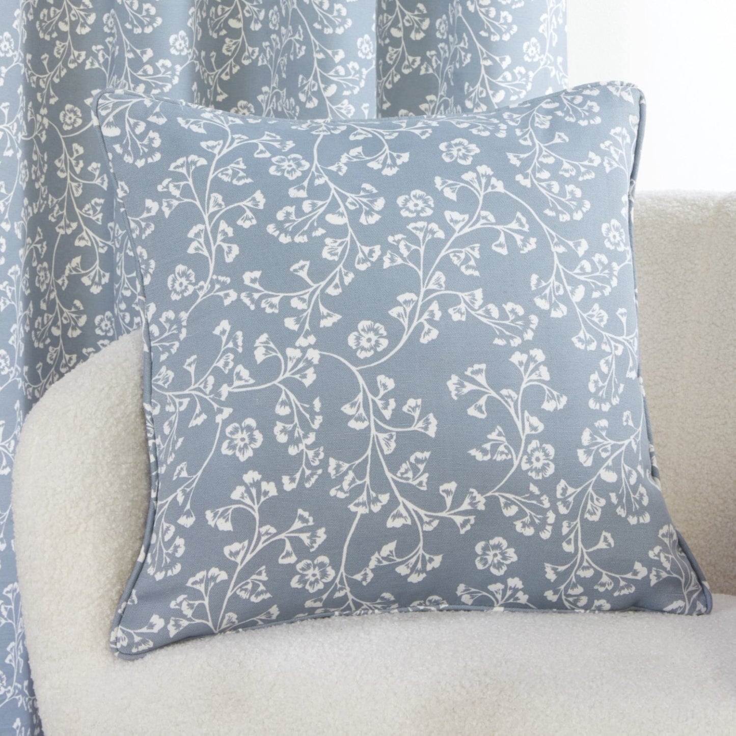 Sade Blue Floral Filled Cushion