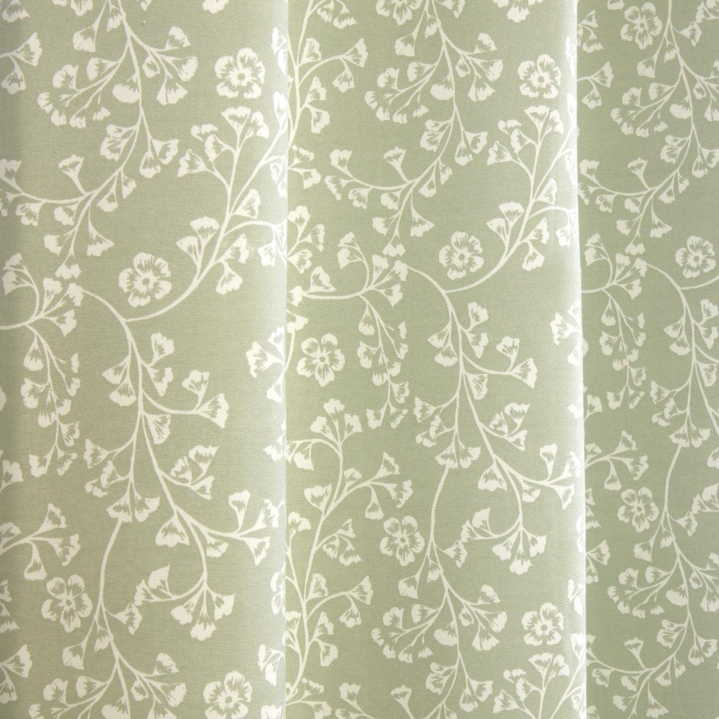 Sade Green Floral Eyelet Curtains