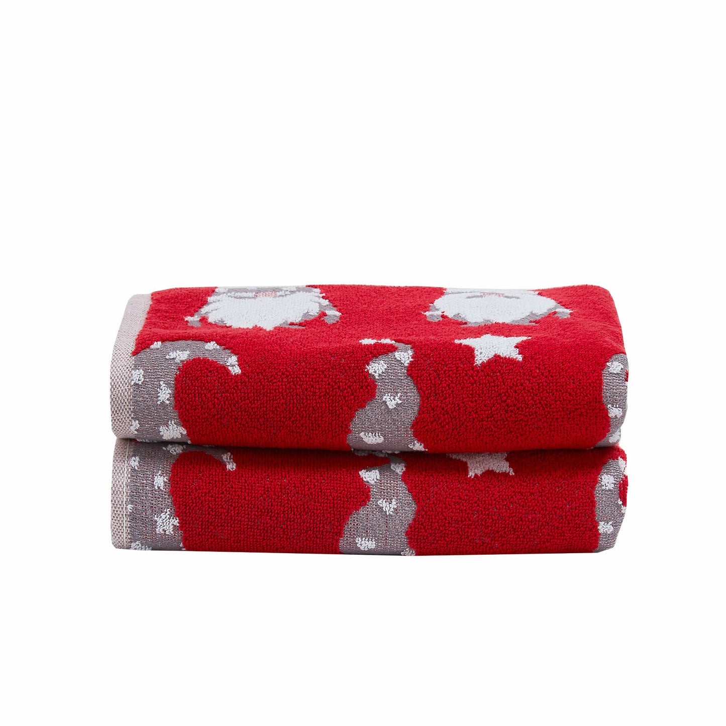 Christmas Gonk Red Cotton Hand Towels (2 Pack)