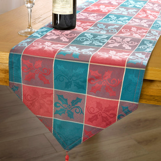 Christmas Glory Metallic Woven Jacquard Table Runner