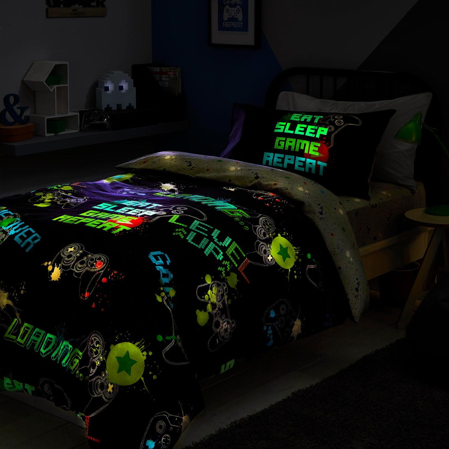 Game Glow Multi Kids Glow in the Dark Duvet Set