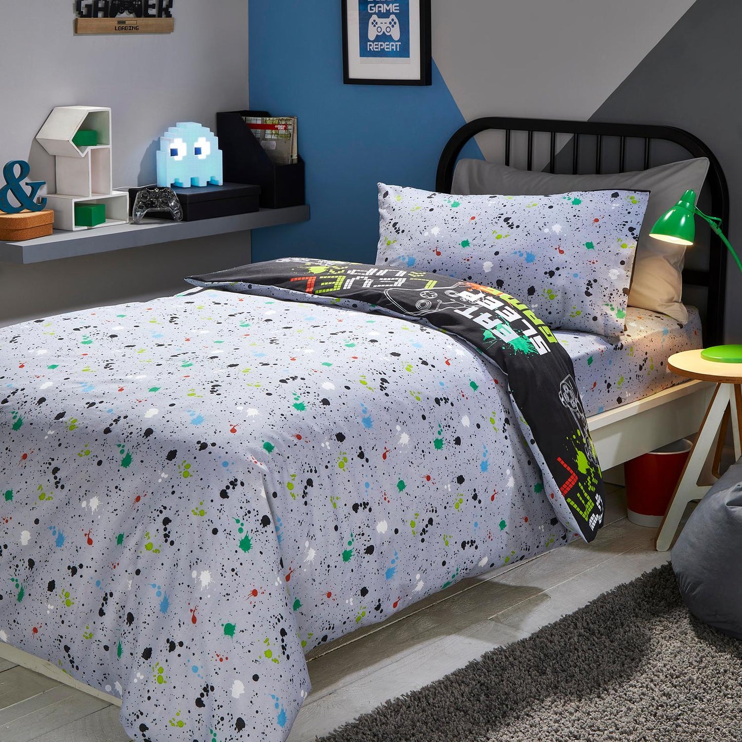 Game Glow Multi Kids Glow in the Dark Duvet Set