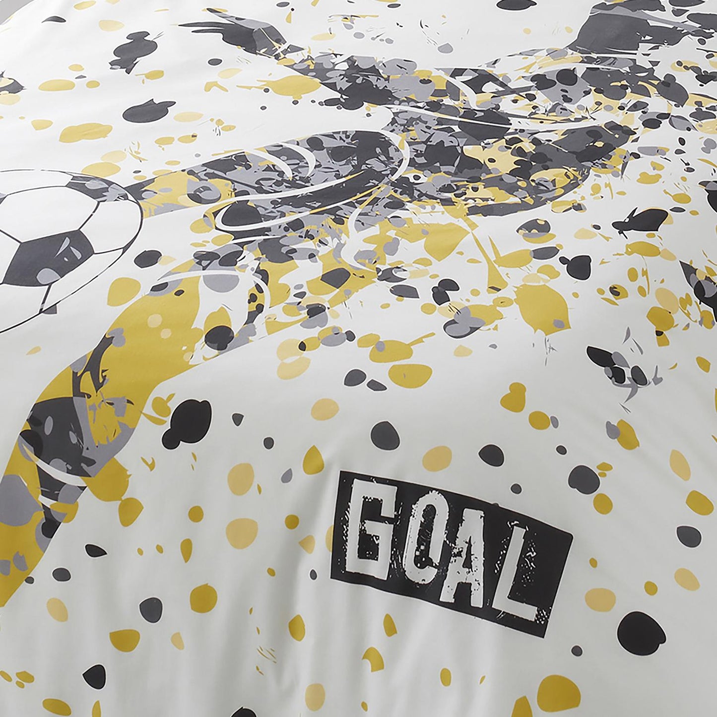 Goal Grey and Gold Football Reversible Kids Duvet Set