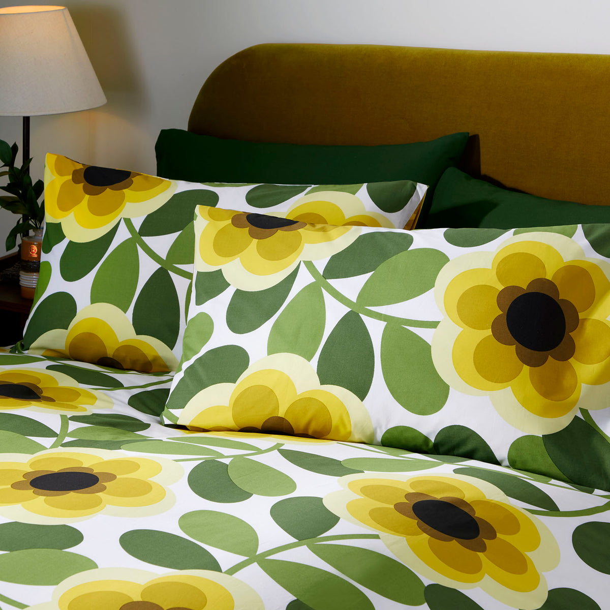 Orla Kiely Giant Water Lily Lemon Twist Cotton Duvet Set