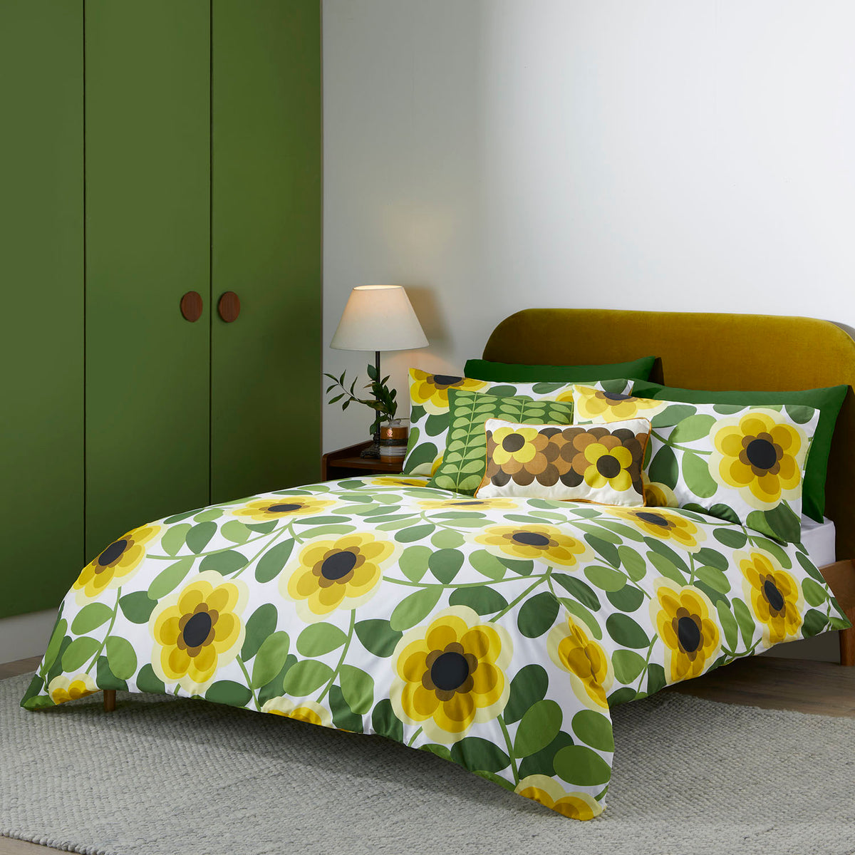 Orla Kiely Giant Water Lily Lemon Twist Cotton Duvet Set