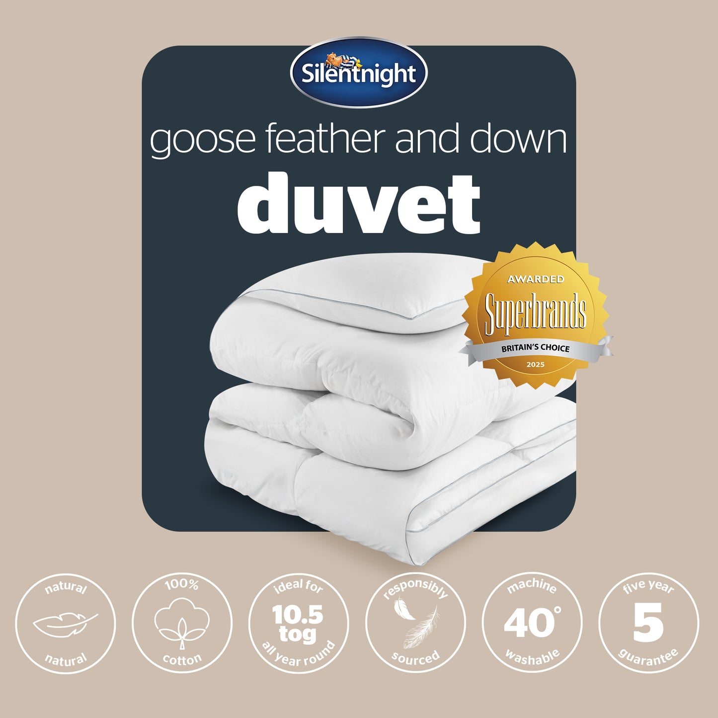 Silentnight Goose Feather And Down 10.5 Tog Duvet