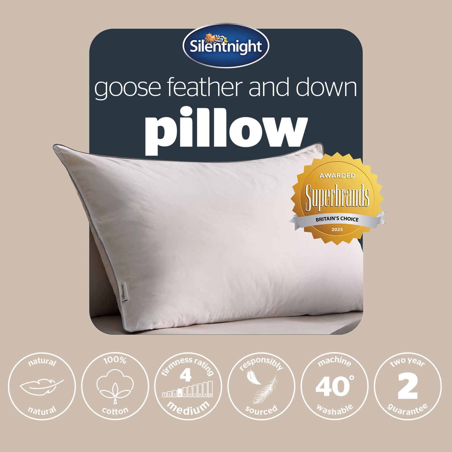 Silentnight Goose Feather And Down Pillow