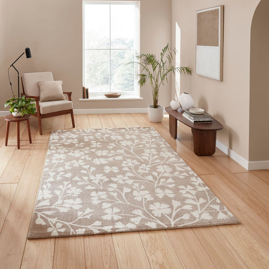 Catherine Lansfield Grace Floral Natural Rug