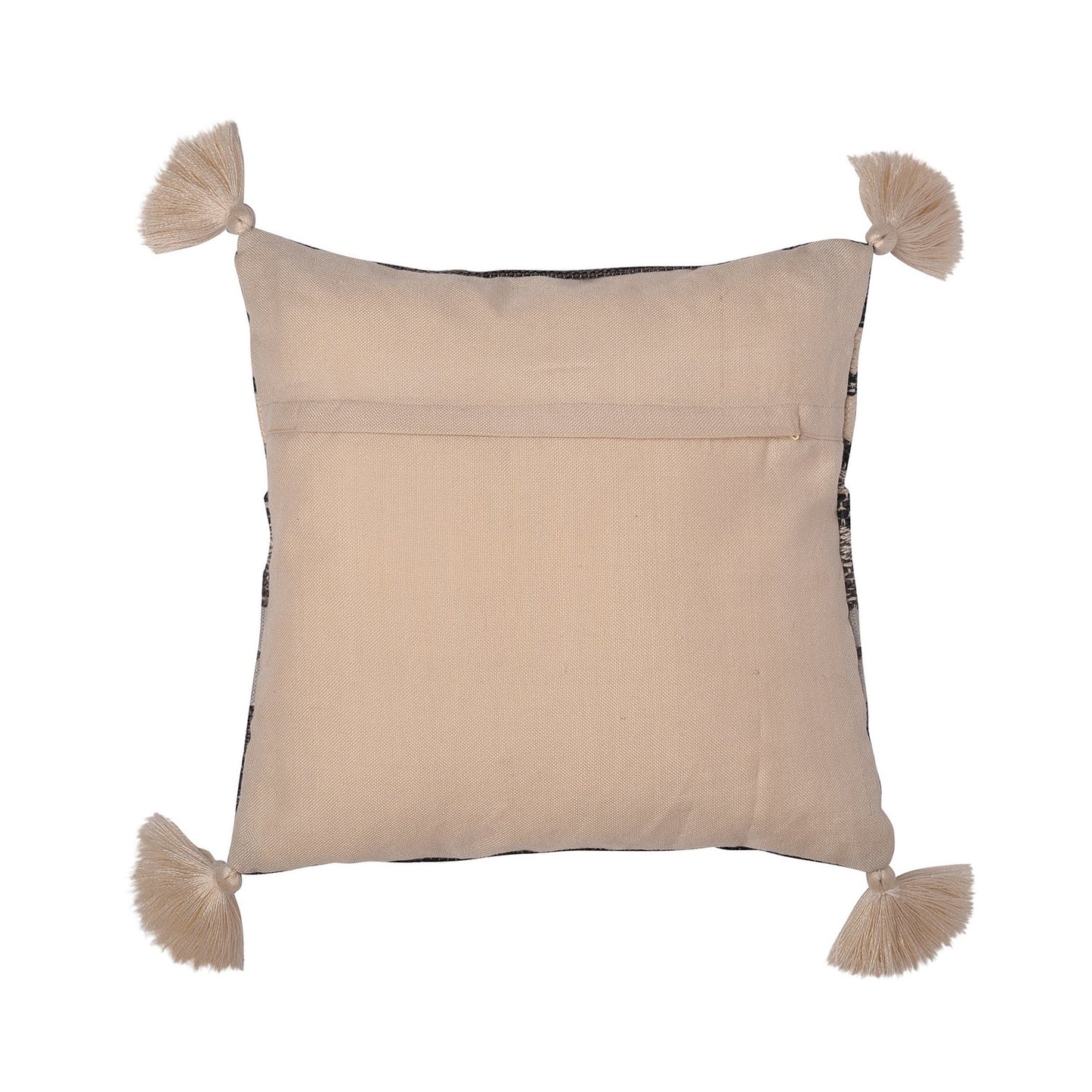 Grayson Black Outdoor Tassel Cushion (43cm x 43cm)