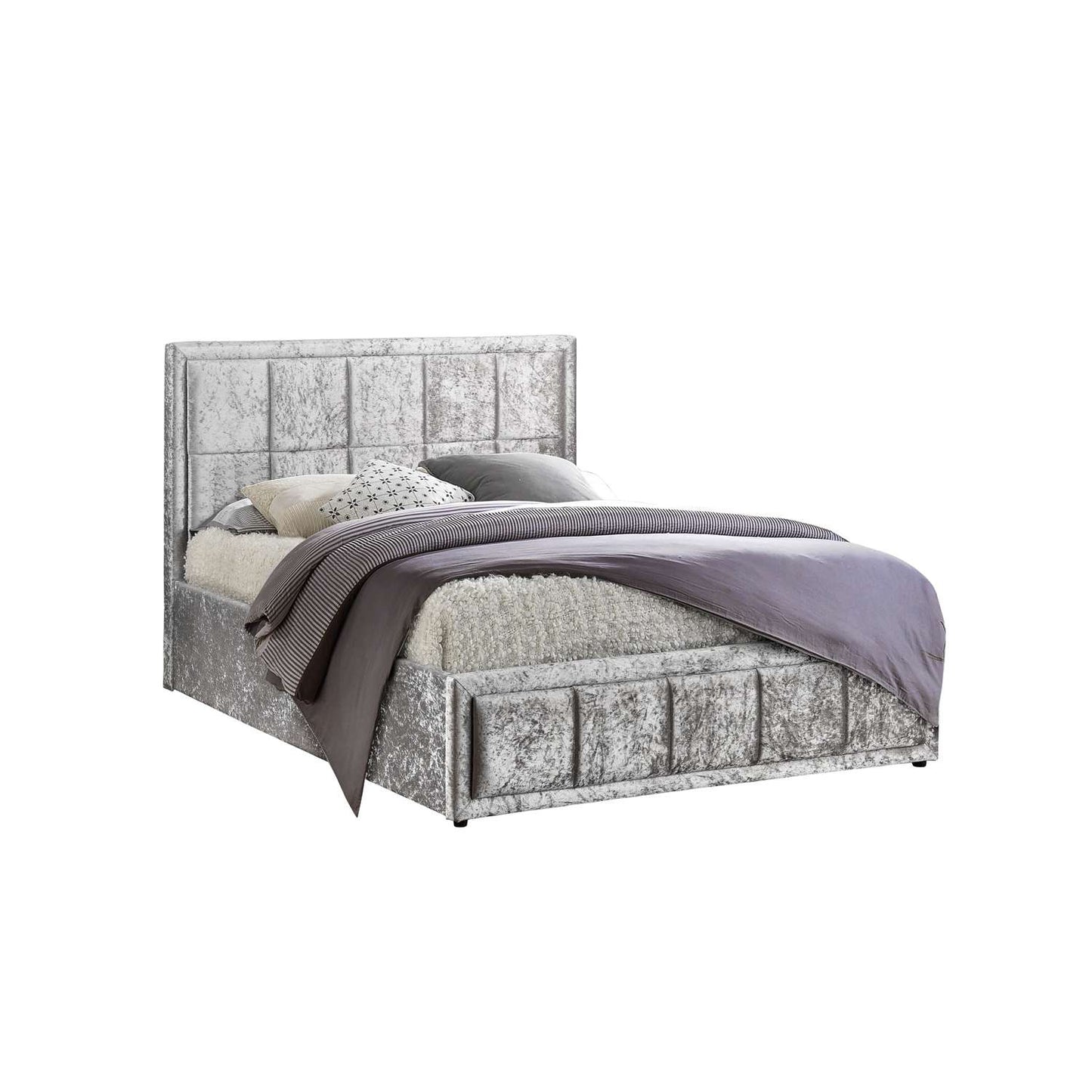 Hannover Steel Crushed Velvet Bed Frame