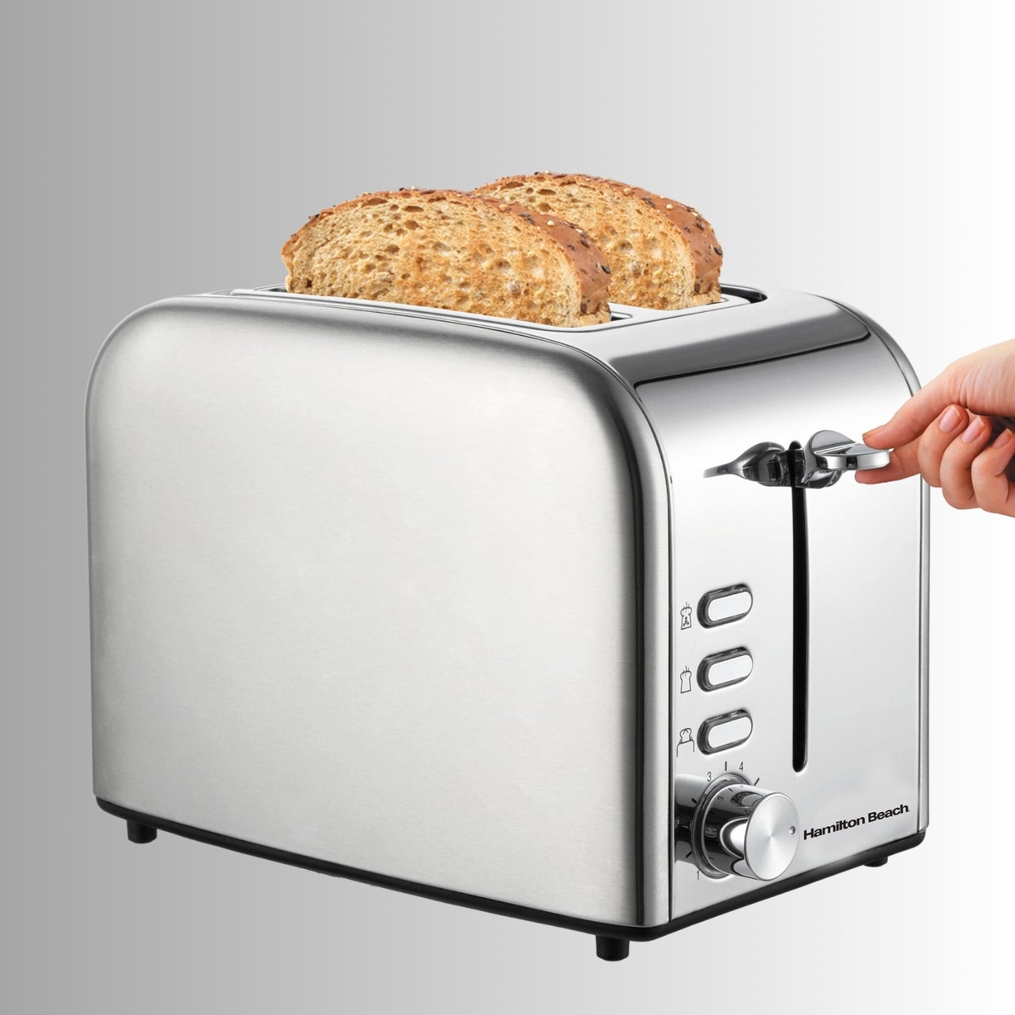 Hamilton Beach Rise Brushed And Polished Stainless Steel 2 Slice Toaster