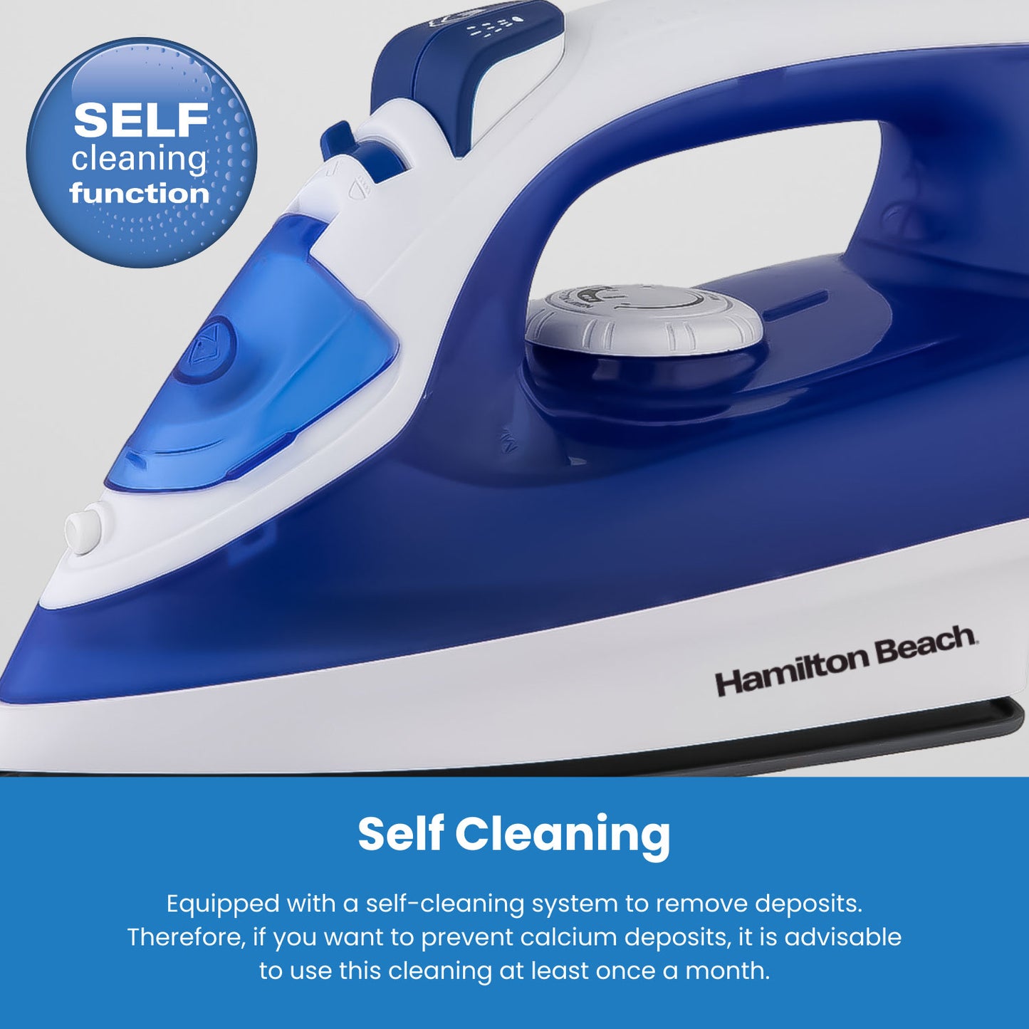 Hamilton Beach SteamMax Blue And White 2200W Steam Iron