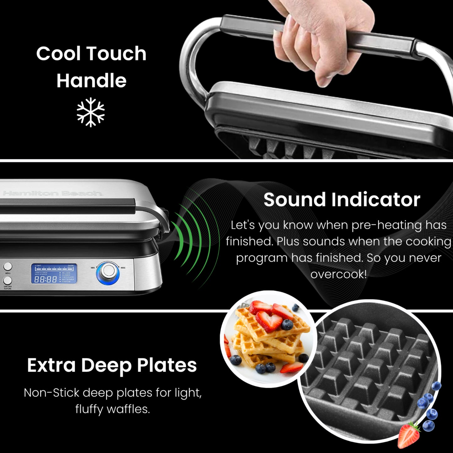 Hamilton Beach 1600W Pro Smart Waffle Maker