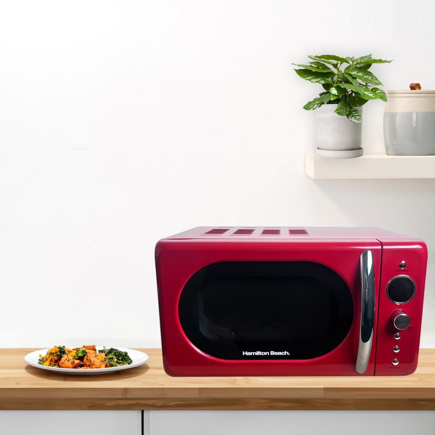 Hamilton Beach 20L 700W Red Retro Microwave