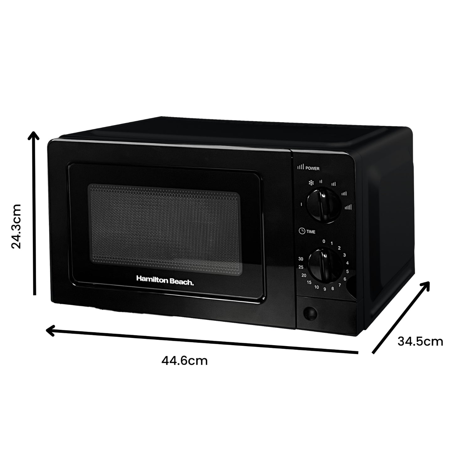 Hamilton Beach Black 700W 20L Microwave With Glass Door