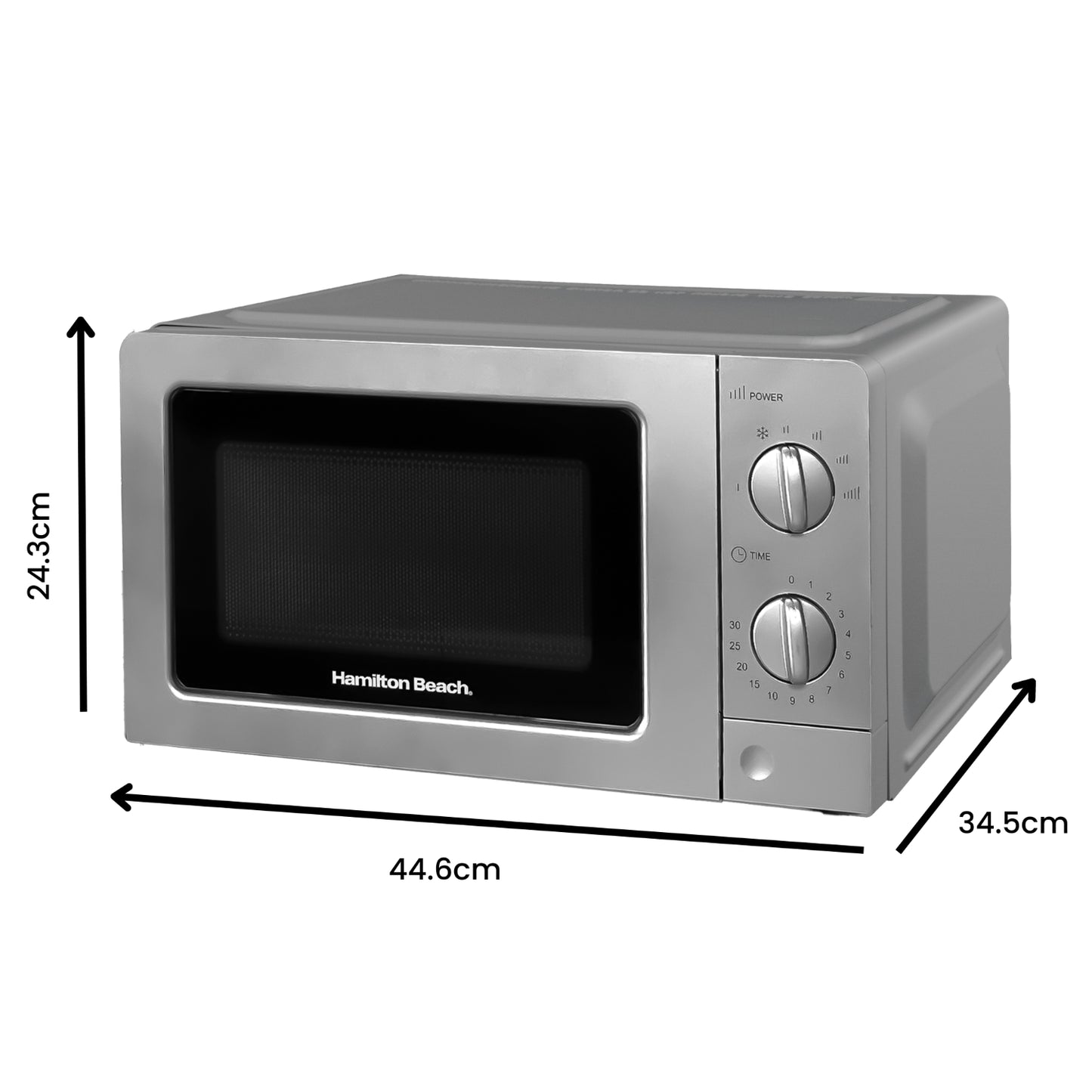 Hamilton Beach Silver 700W 20L Microwave With Glass Door