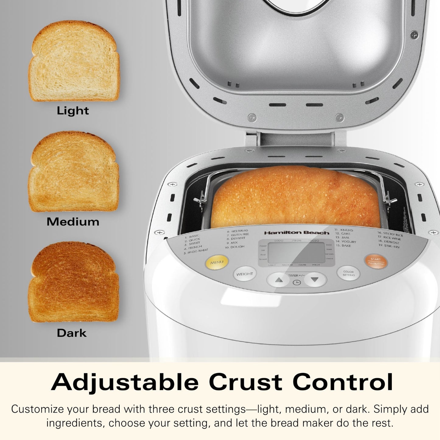 Hamilton Beach Quick Bake 19 in 1 Automatic Breadmaker