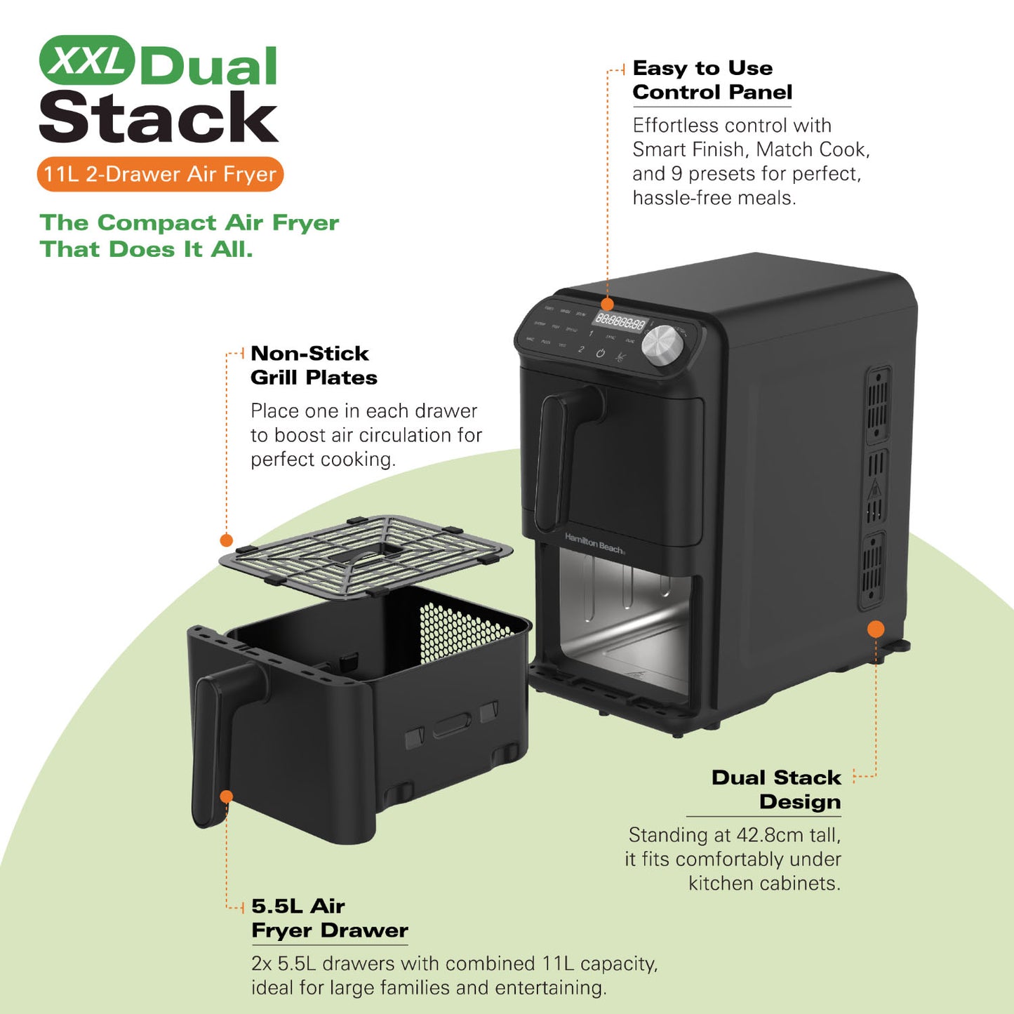 Hamilton Beach XXL 11L Double Stack Air Fryer