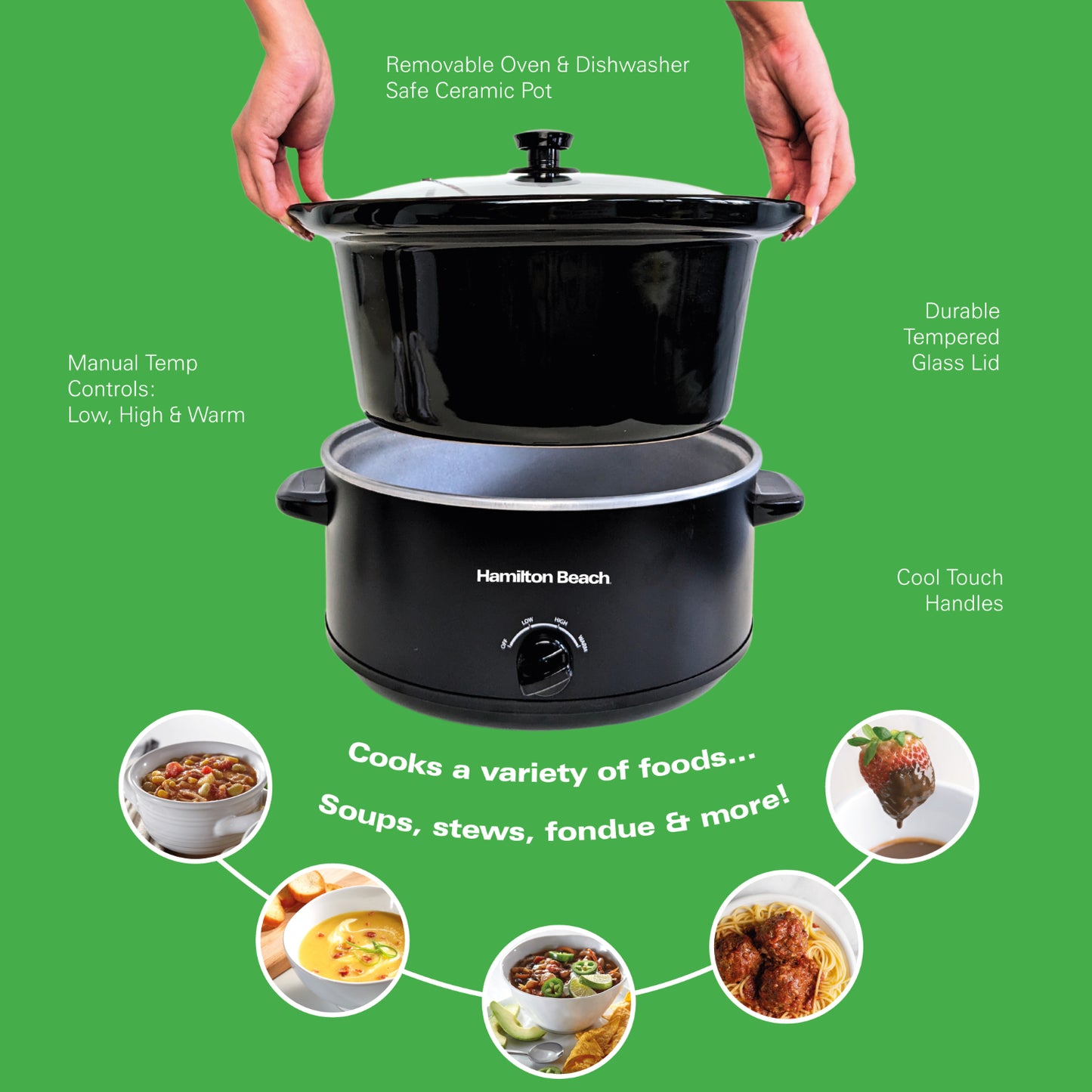 Hamilton Beach 3.5L Black Slow Cooker