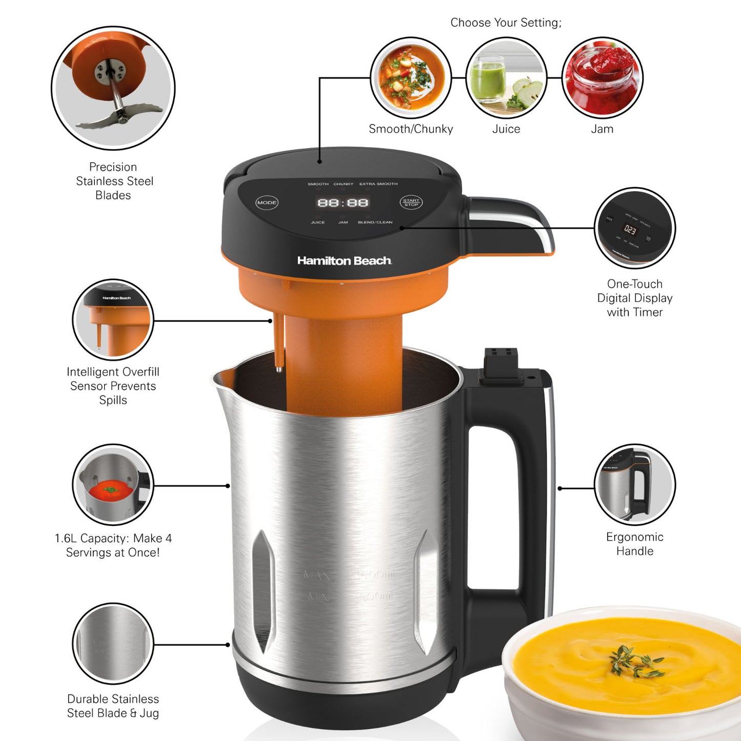 Hamilton Beach Soup Maker Plus Intelligent Control 1.6L