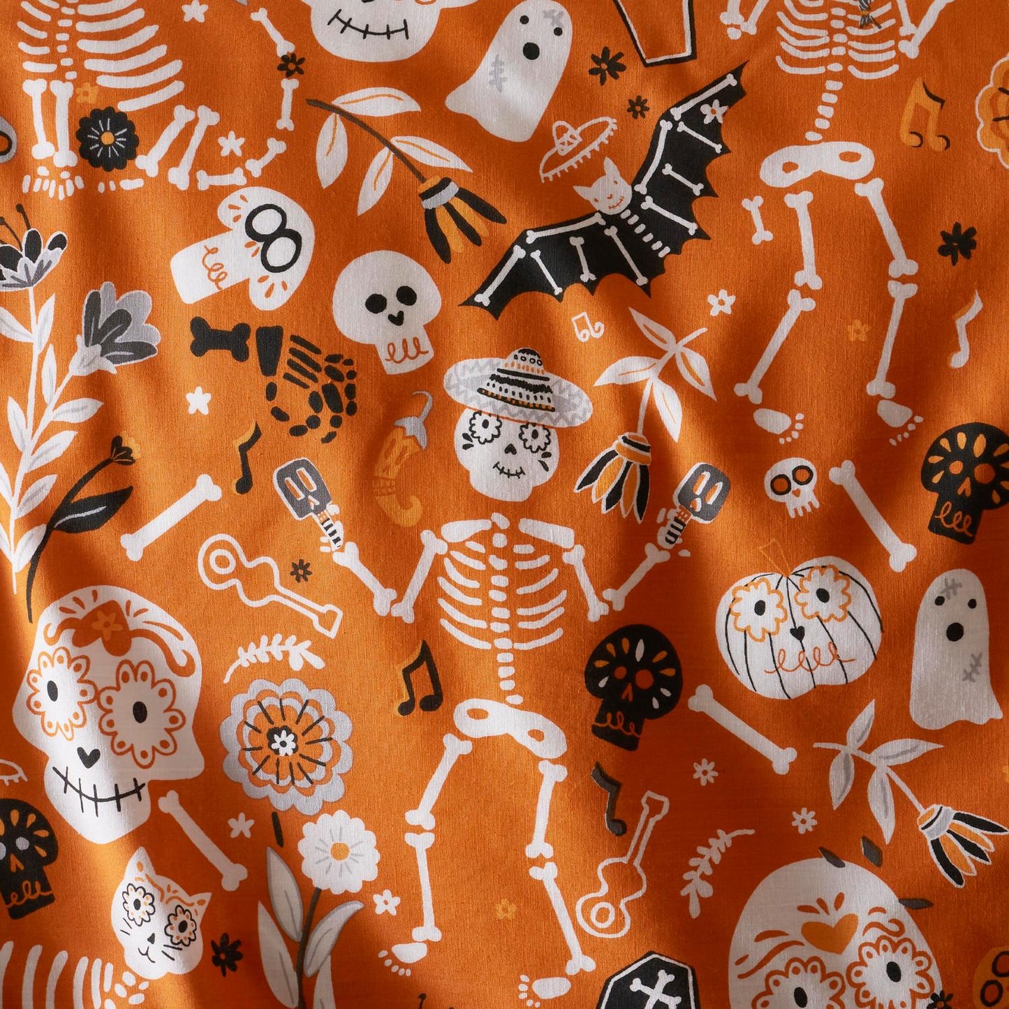 Halloween Day of the Dead Glow in the Dark Duvet Cover Set