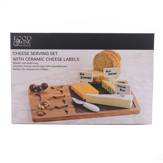 Cheese Serving 6 Piece Set With Ceramic Labels