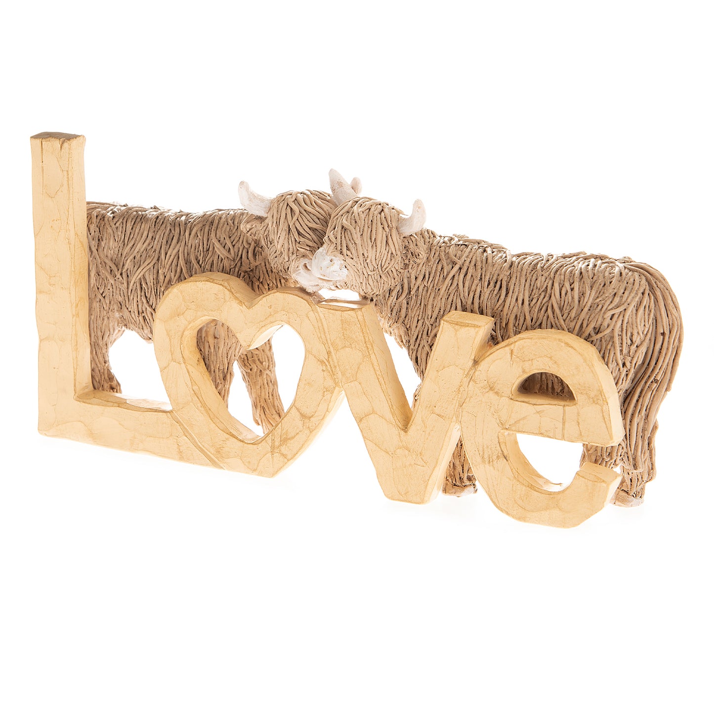 Wood Effect Highland Cow Love Ornament