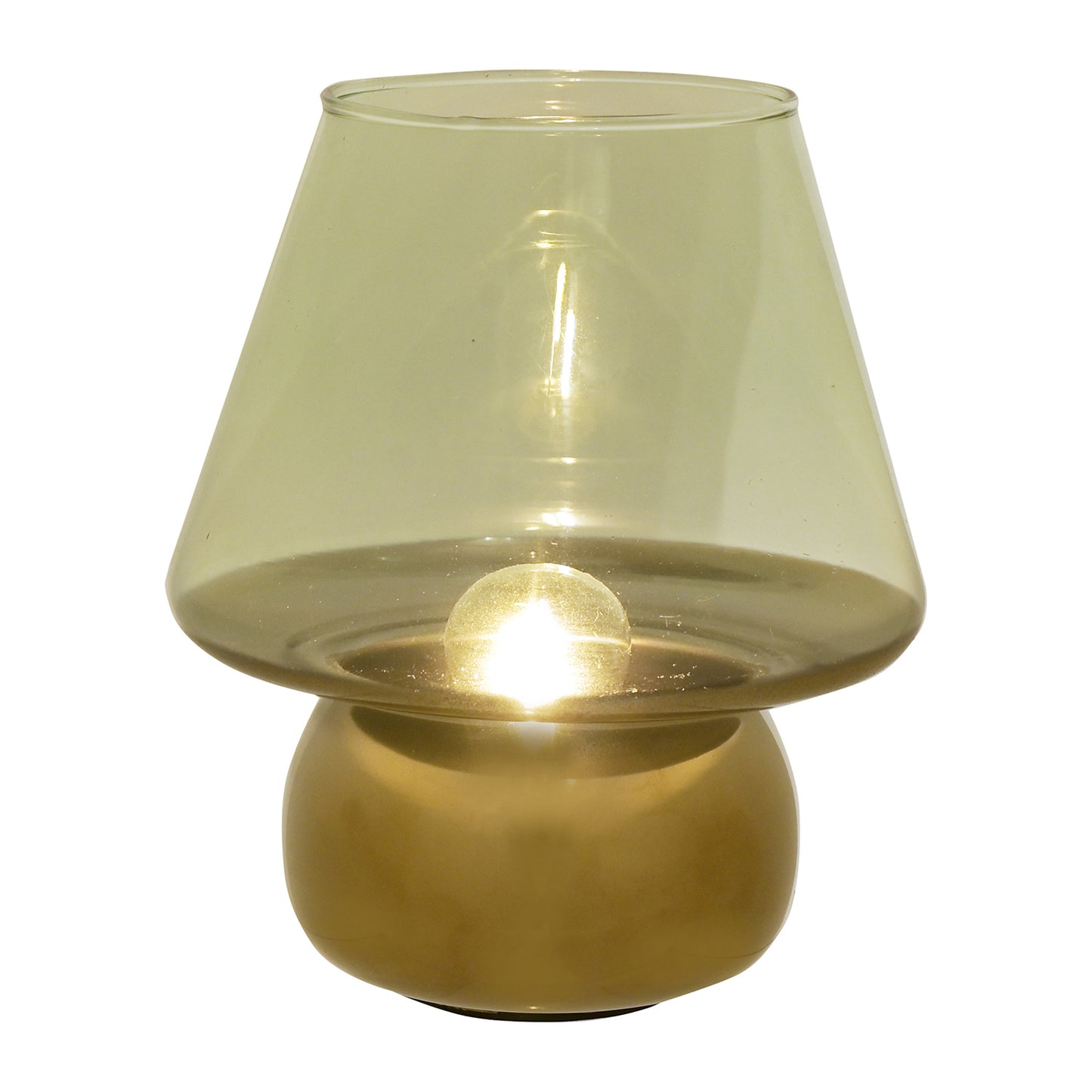 Hestia Green and Gold Glass LED Lamp