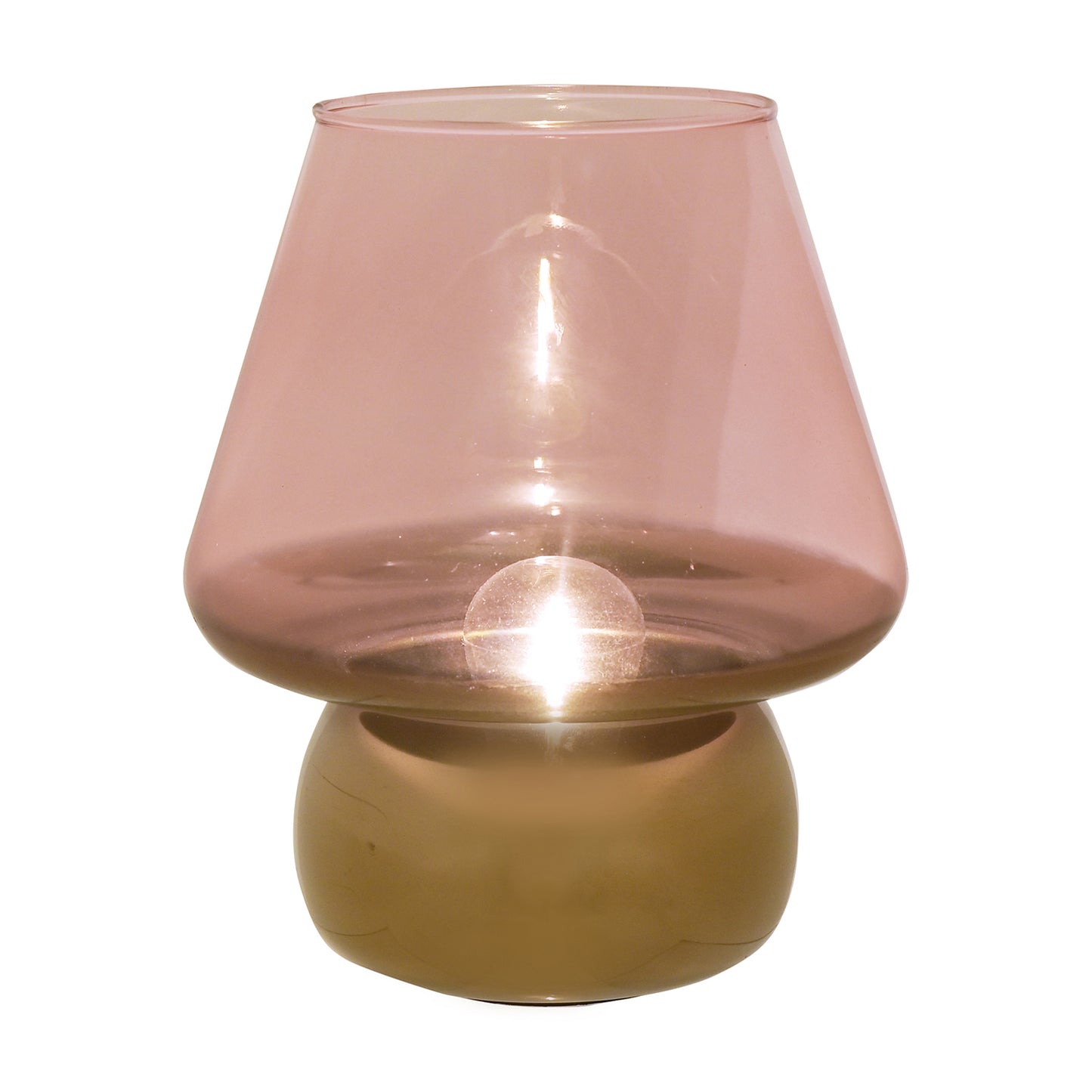 Hestia Pink and Gold Glass LED Lamp