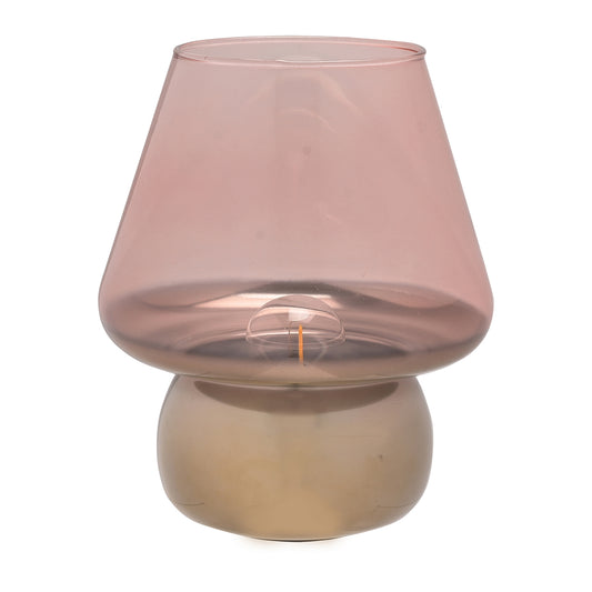 Hestia Pink and Gold Glass LED Lamp