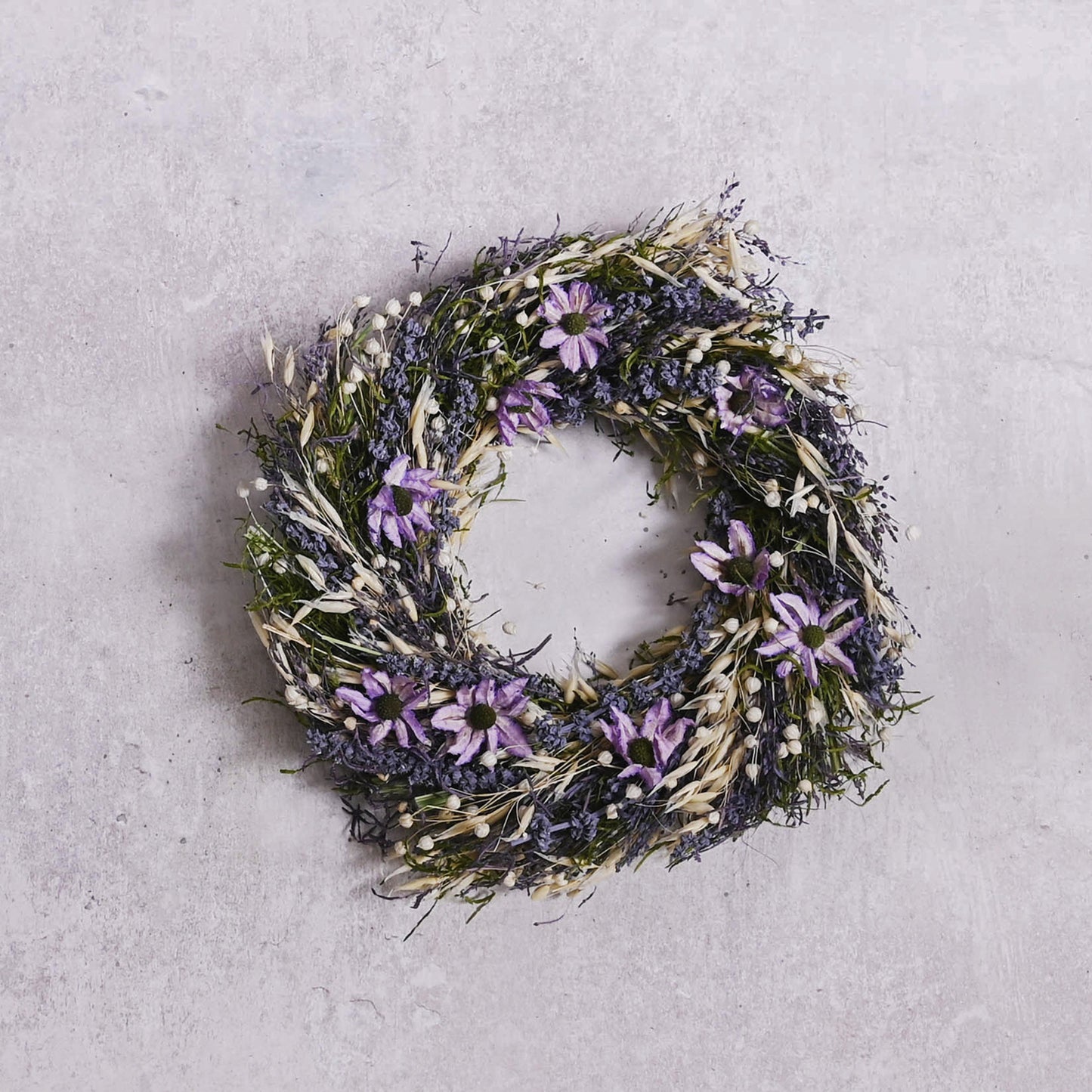 Hestia Purple Dried Floral Wreath (25cm)