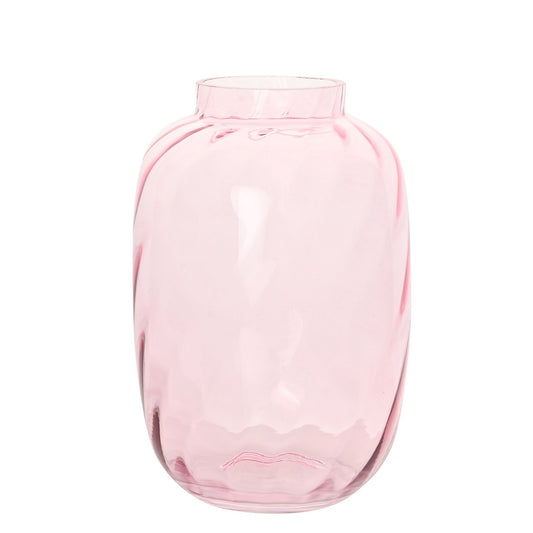 Hestia Handmade Pink Coloured Glass Bottle Vase