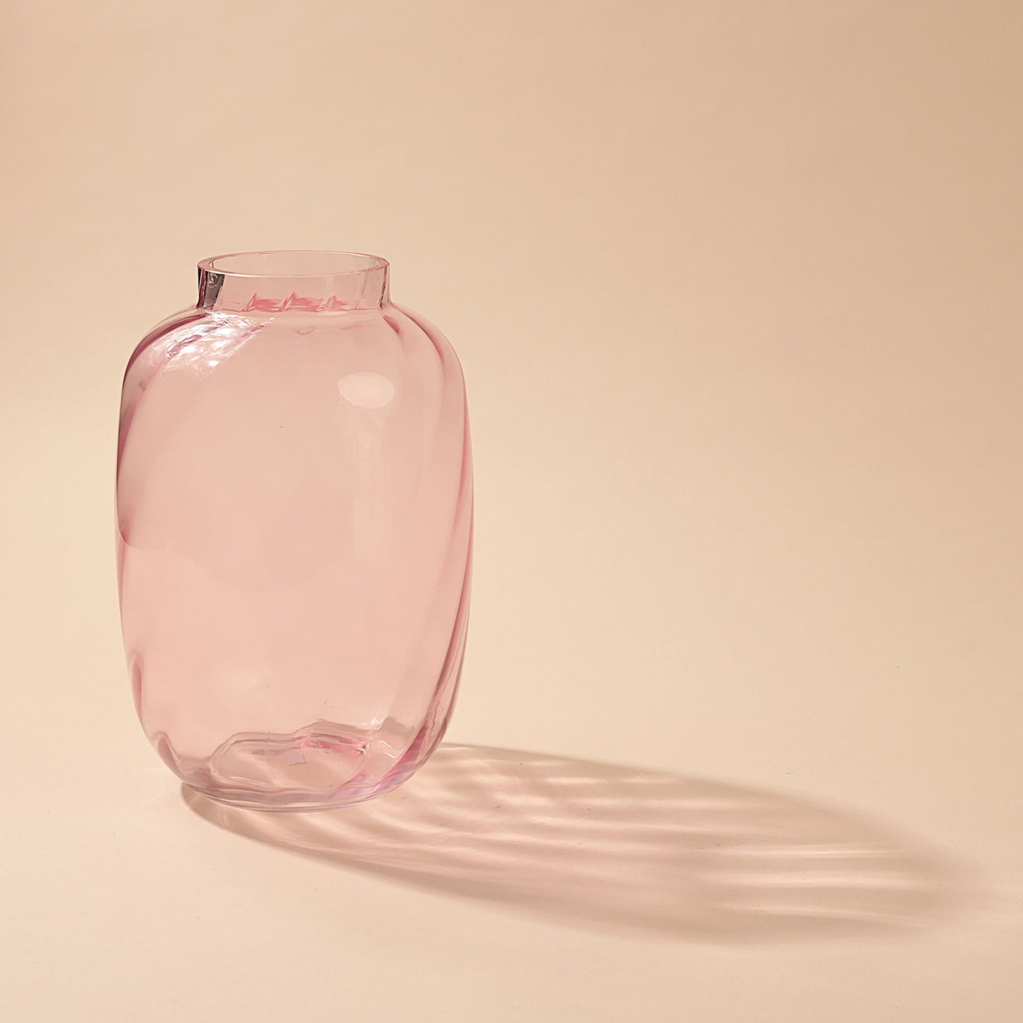 Hestia Handmade Pink Coloured Glass Bottle Vase