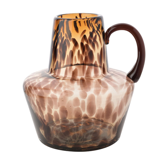 Hestia Mocha Glass Jug Style Vase With Handle