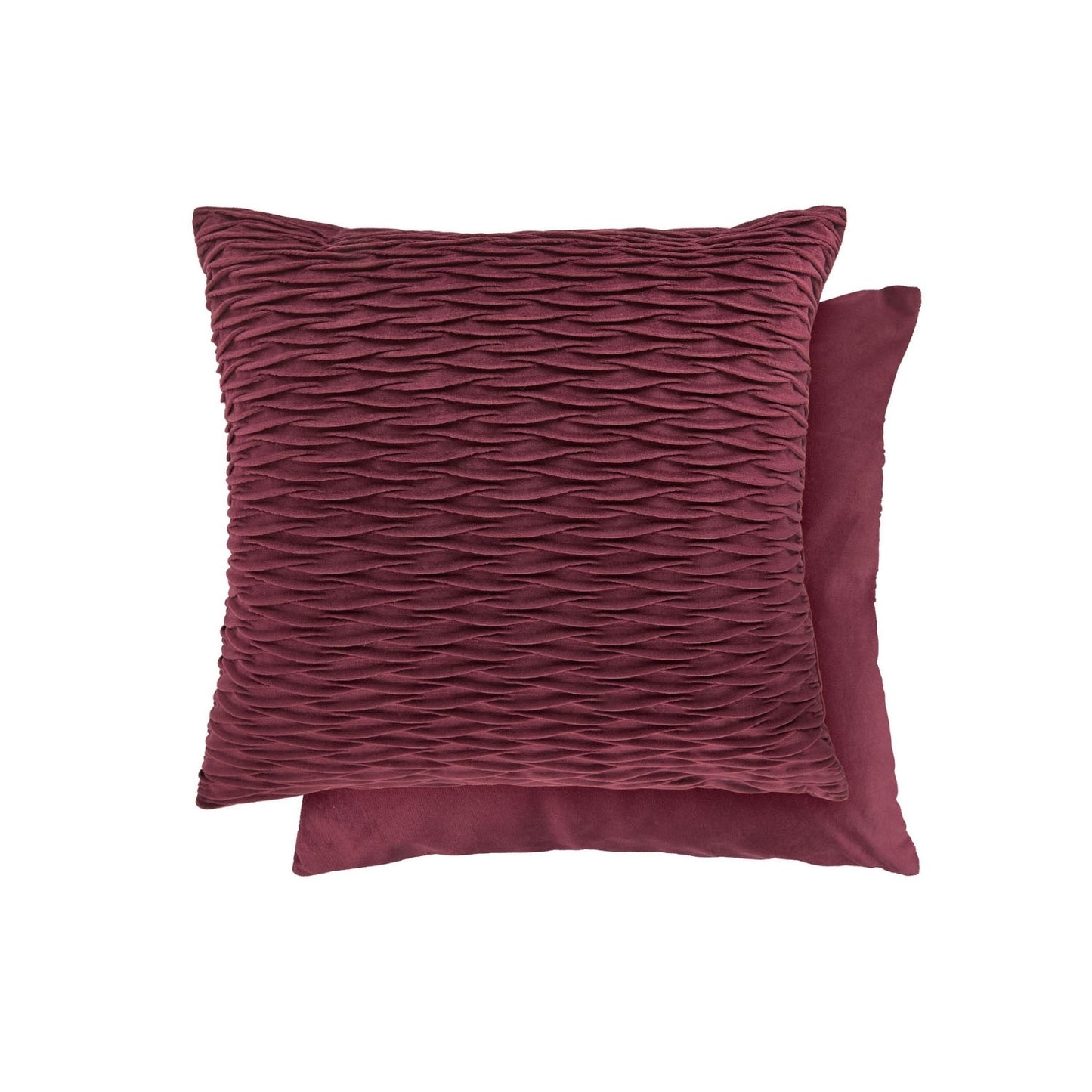 Henley Bordeaux Red Pleated Velvet Cushion Covers (Pair)