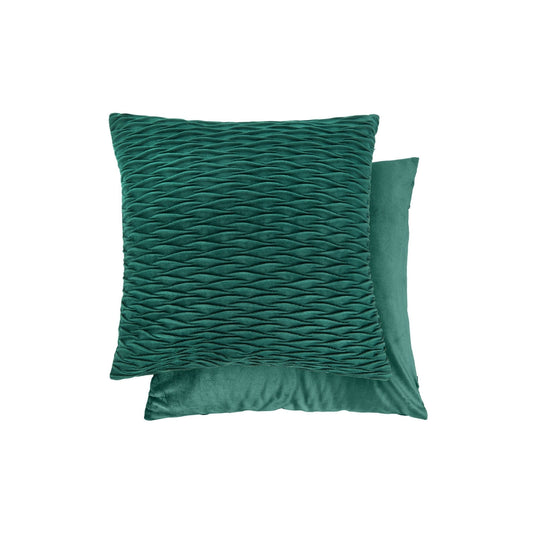 Henley Emerald Green Pleated Velvet Cushion Covers (Pair)