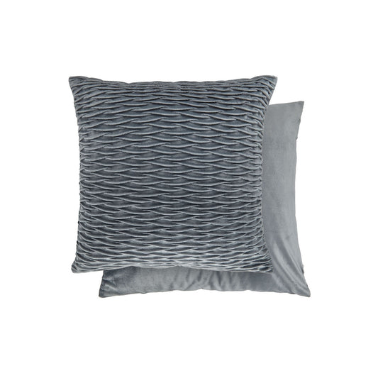 Henley Grey Pleated Touch Velvet Cushion Covers (Pair)