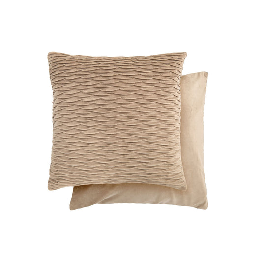 Henley Stone Pleated Touch Velvet Cushion Covers (Pair)