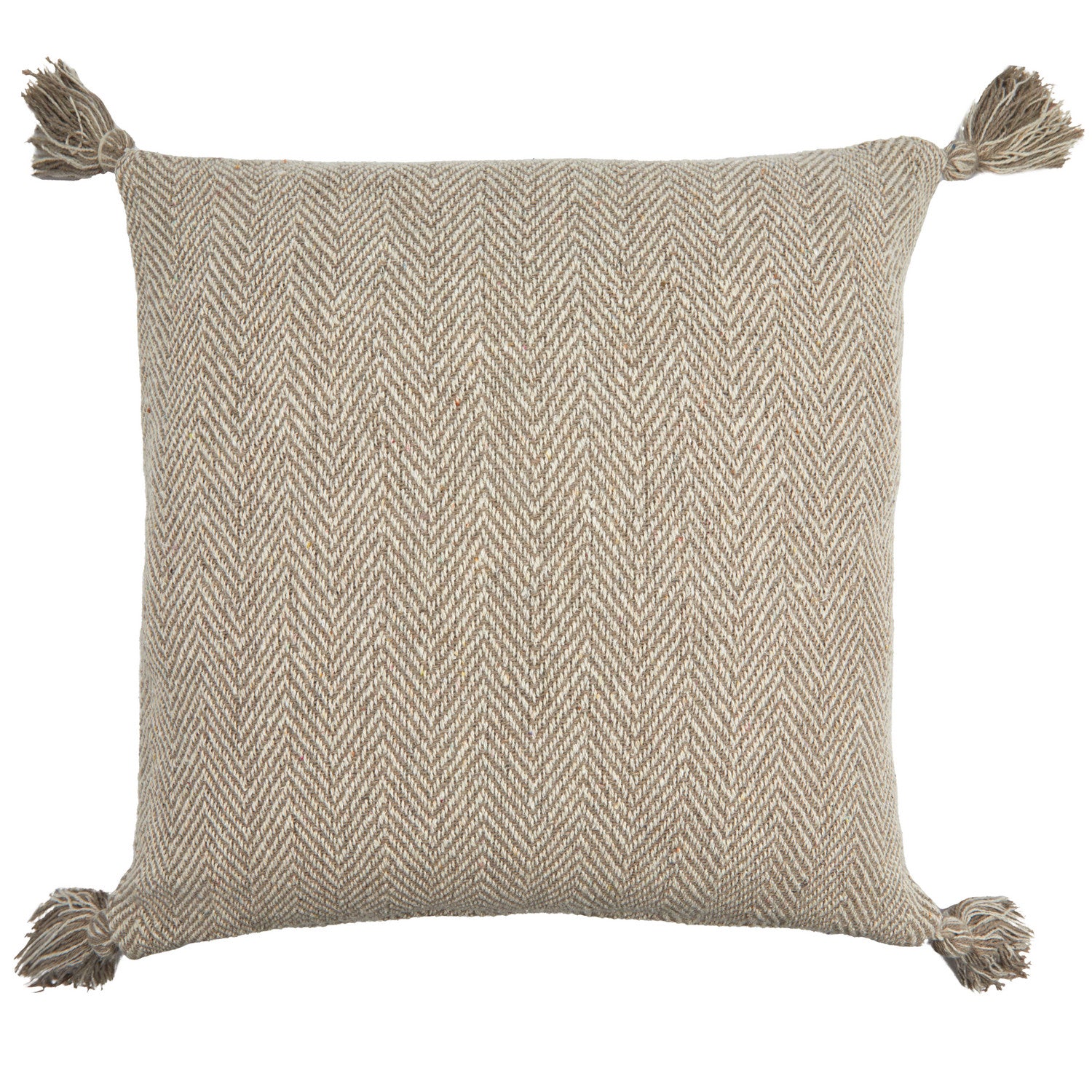 Herringbone Natural Recycled Cotton Cushion Cover (Pair) Julian