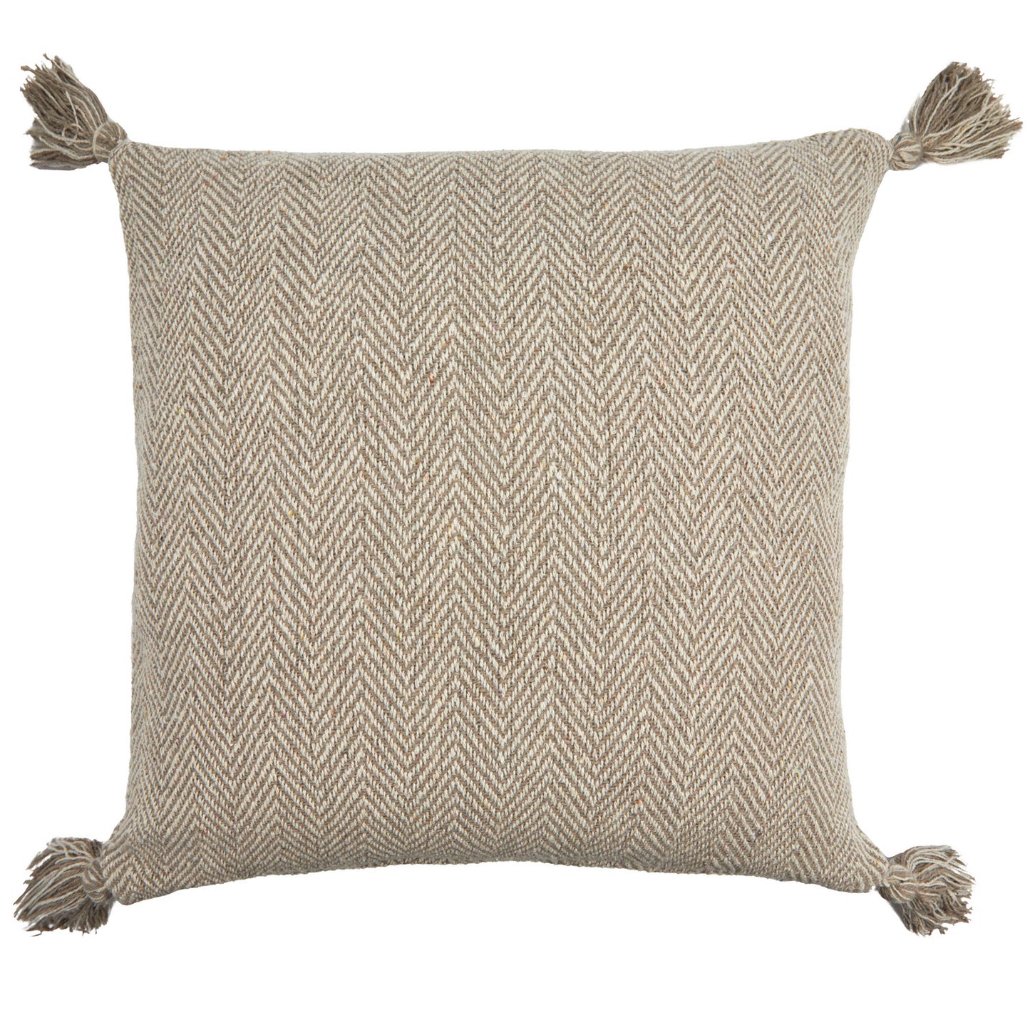 Herringbone Natural Recycled Cotton Cushion Cover (Pair)