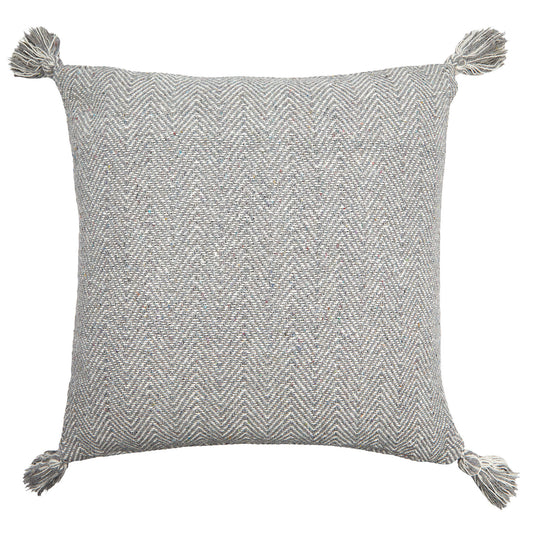 Herringbone Grey Recycled Cotton Cushion Cover (Pair)