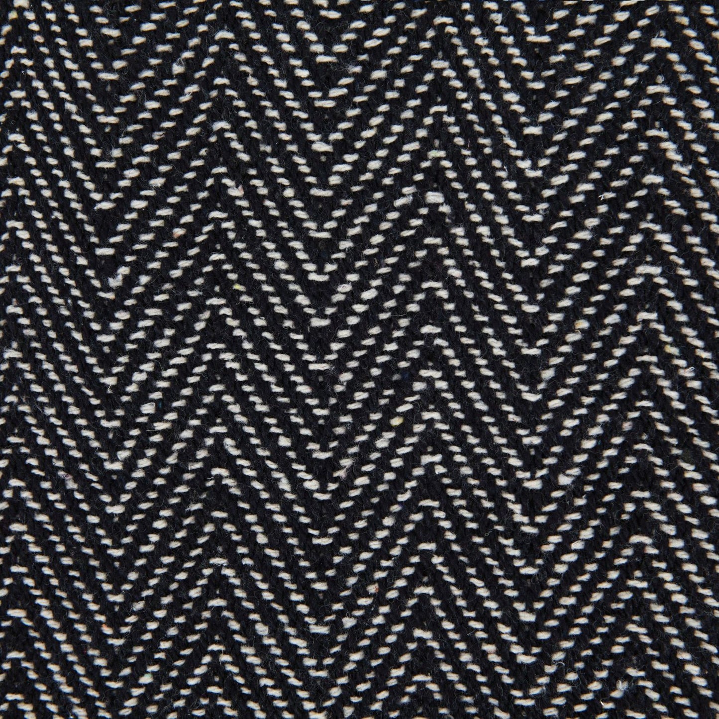 Herringbone Black Recycled Cotton Throw