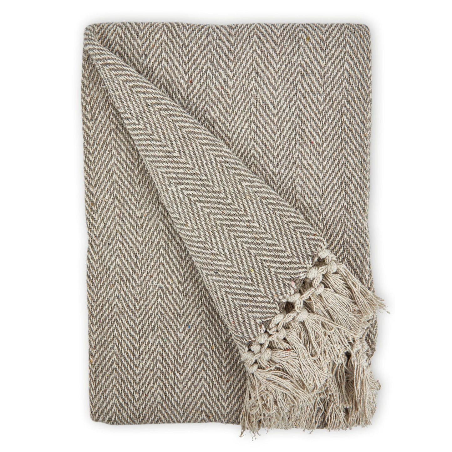 Herringbone Natural Recycled Cotton Throw