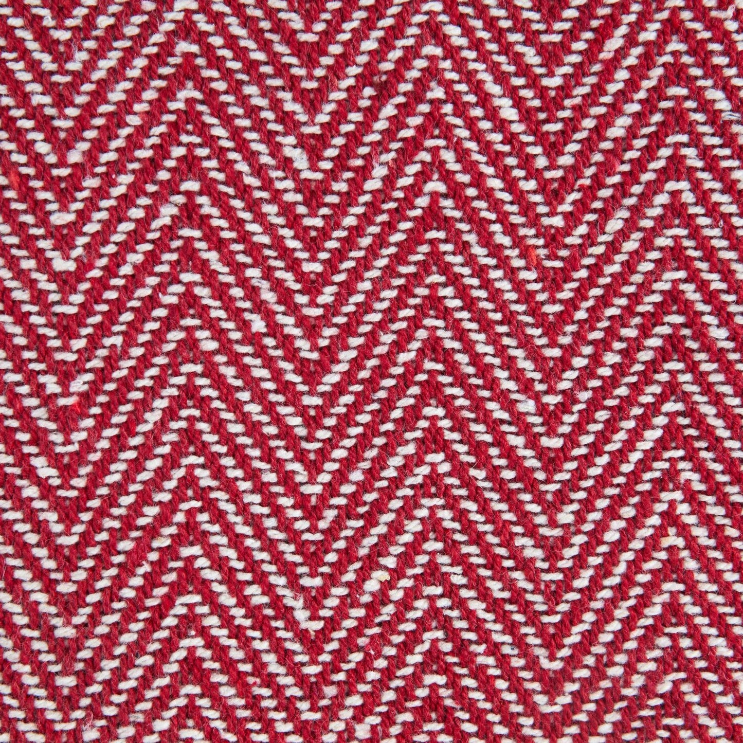 Herringbone Red Recycled Cotton Throw