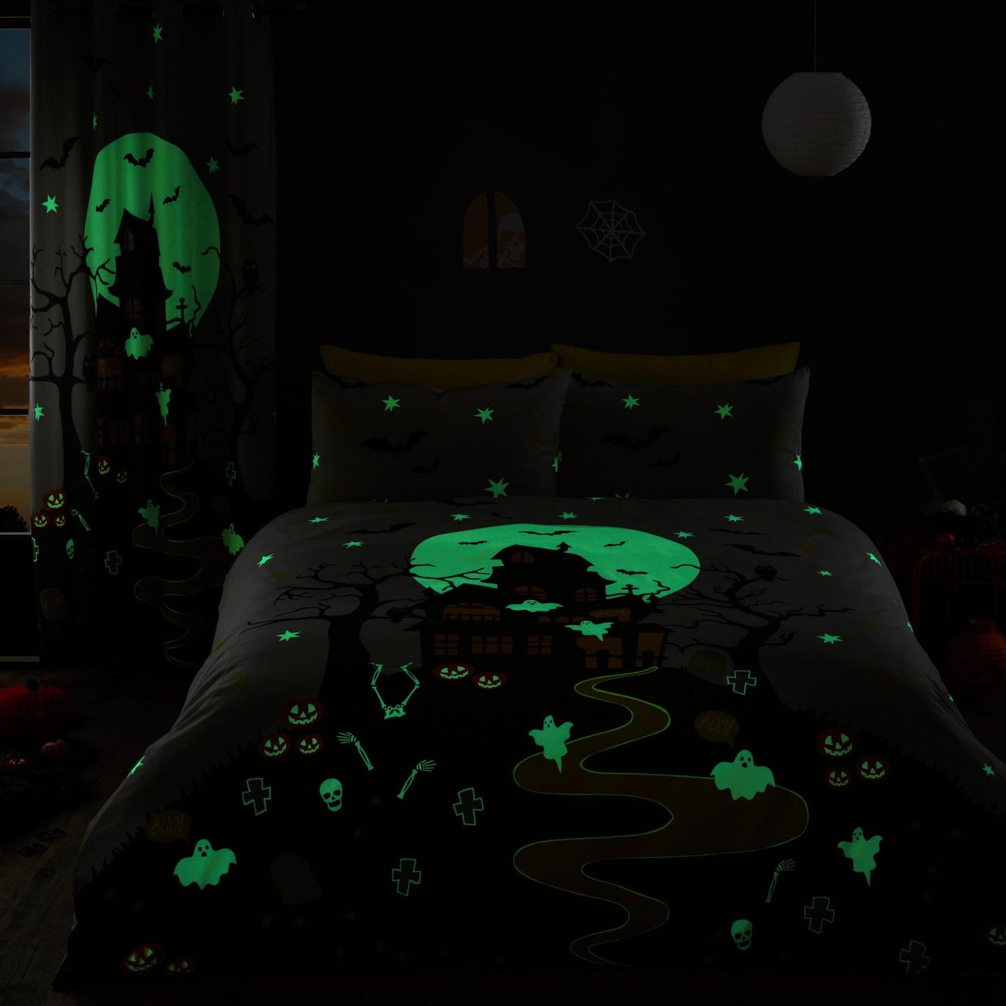 Haunted House Glow in the Dark Duvet Cover Set