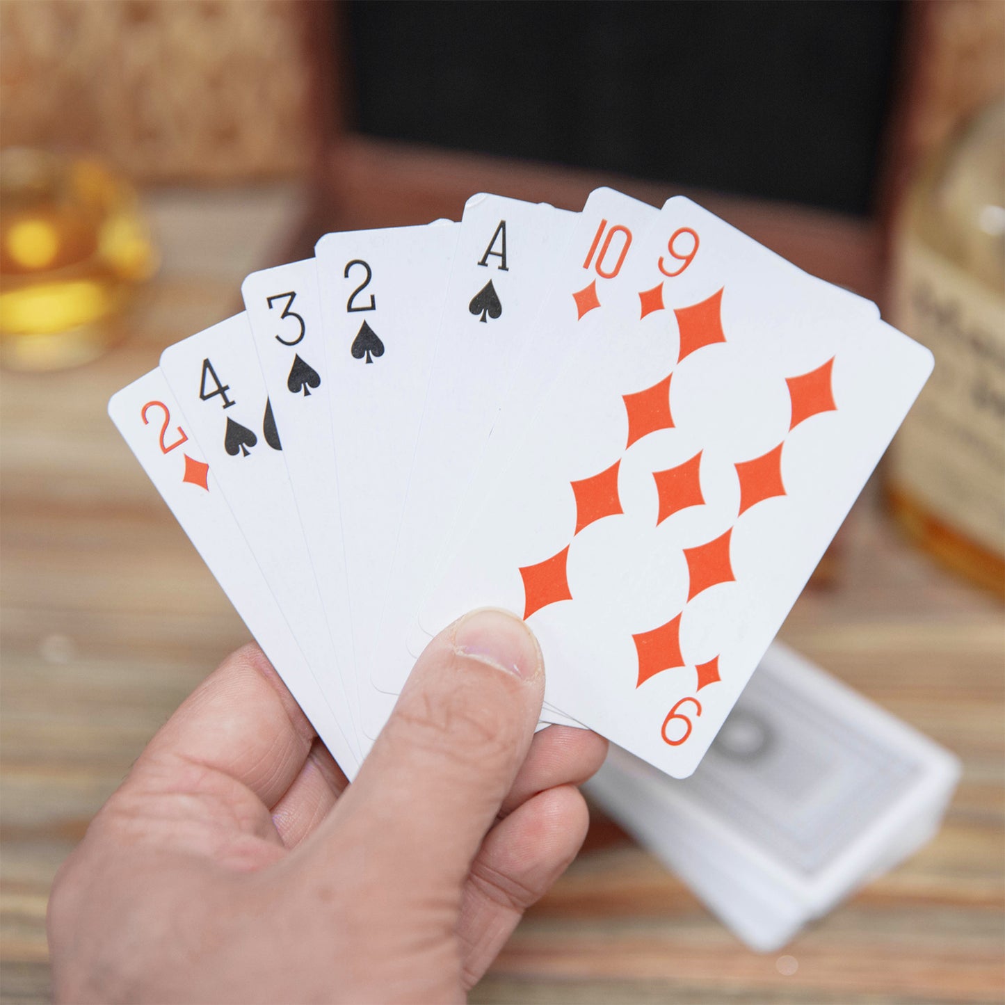 Wooden Cards and Dice Games Set